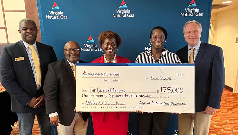 Recognizing The Union Mission with a $175,000 VNG Foundation grant and a day of service to support its life-changing work in Hampton Roads