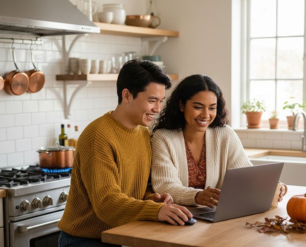 couple working on laptop