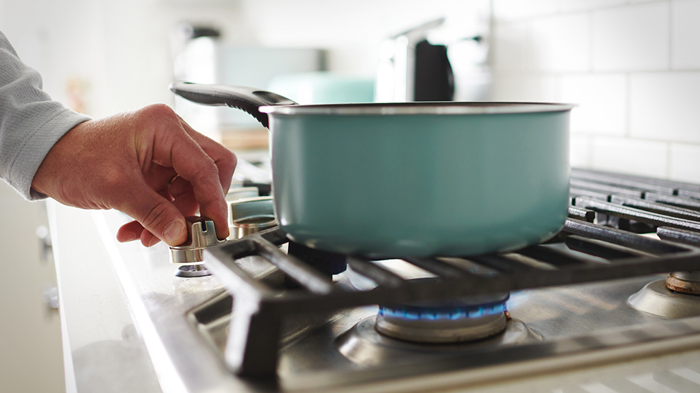 saucepan on gas cooktop