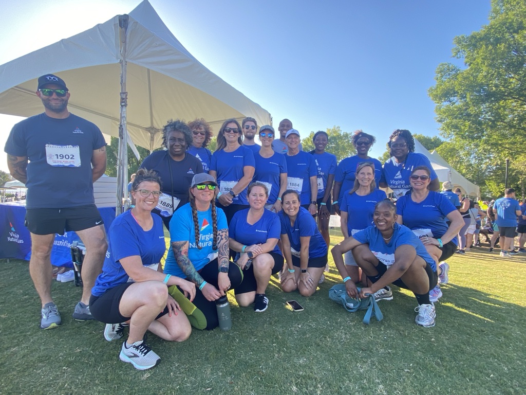  Virginia Natural Gas employees didn’t let the heat slow them down at the ADP Corporate 5K