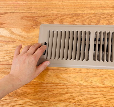 opening up floor vent heater